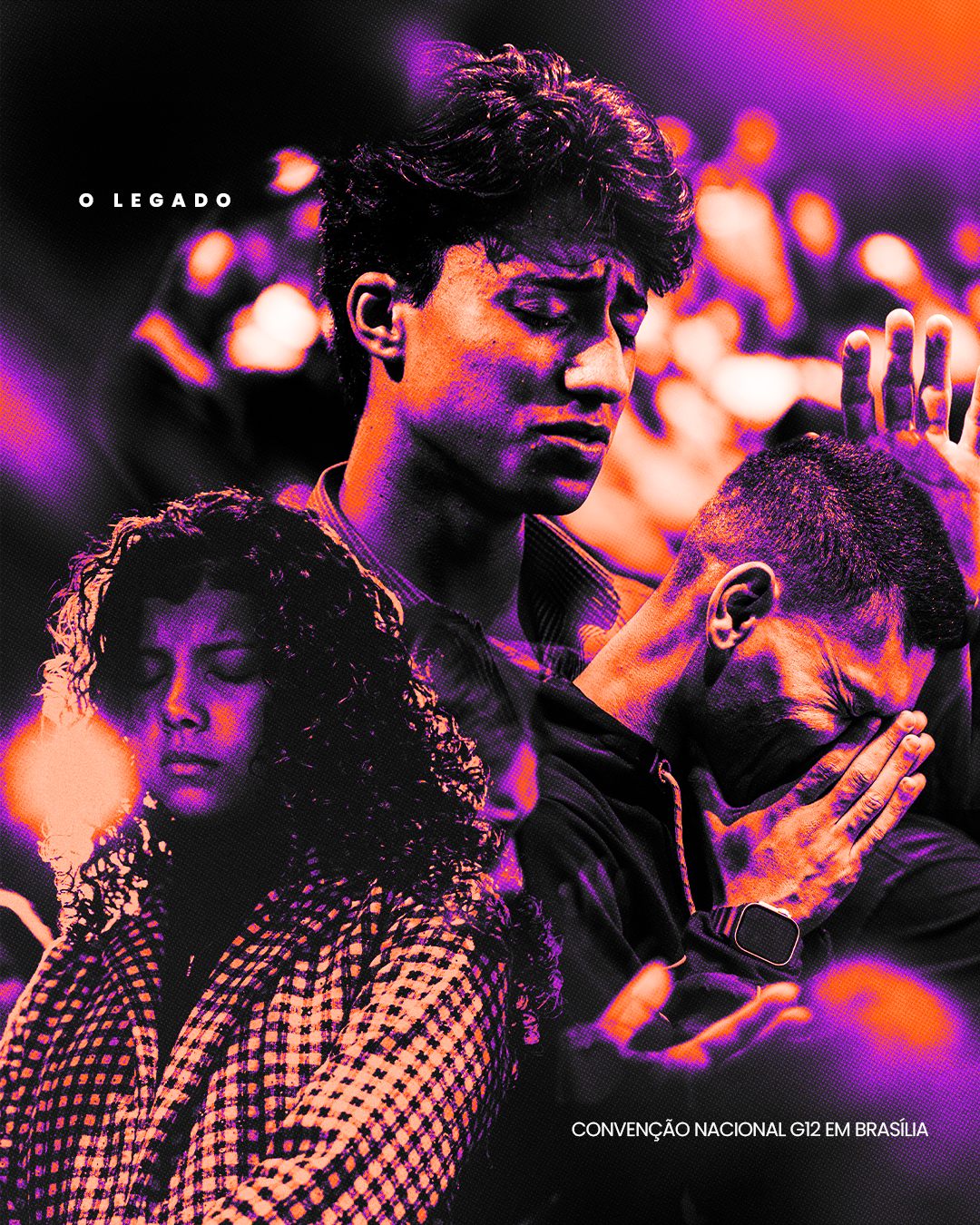 Campanha musical O Legado com artistas e iluminação magenta